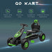 Pedal Go Kart, with Adjustable Seat and Inflatable Tyres in Green - Little and Giant Explorers HOMCOM