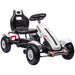 Metal Kids Pedal Go Kart with Adjustable Seat and Inflatable Tyres in White - Little and Giant Explorers HOMCOM