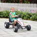 Pedal Go-Kart with Adjustable Seat in White - Little and Giant Explorers HOMCOM