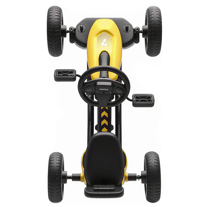Kids Pedal Go-Kart Yellow | Compact with Four EVA Wheels - Little and Giant Explorers AIYAPLAY
