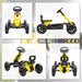 Kids Pedal Go-Kart Yellow | Compact with Four EVA Wheels - Little and Giant Explorers AIYAPLAY