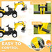 Kids Pedal Ride-On Excavator Tractor – Yellow | Controllable Bucket and Horn HOMCOM - Little and Giant Explorers HOMCOM