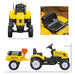 Kids Pedal Ride-On Tractor with Trailer – Yellow and Black | Pedal Car, Shovel and Rake HOMCOM - Little and Giant Explorers HOMCOM