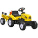 Kids Pedal Ride-On Tractor with Trailer – Yellow and Black | Pedal Car, Shovel and Rake HOMCOM - Little and Giant Explorers HOMCOM