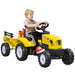 Kids Pedal Ride-On Tractor with Trailer – Yellow and Black | Pedal Car, Shovel and Rake HOMCOM - Little and Giant Explorers HOMCOM