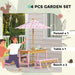 Kids Flamingo-Theme Picnic Table Set with Umbrella - Little and Giant Explorers AIYAPLAY