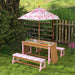 Kids Flamingo-Theme Picnic Table Set with Umbrella - Little and Giant Explorers AIYAPLAY