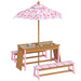 Kids Flamingo-Theme Picnic Table Set with Umbrella - Little and Giant Explorers AIYAPLAY