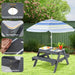 4-in-1 Sand and Water Outdoor Table with Removable Boxes and Umbrella - Little and Giant Explorers Costway