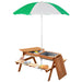 Kids Picnic Table with Parasol and Sand and Water Table - Little and Giant Explorers Outsunny