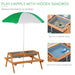 Kids Picnic Table with Parasol and Sand and Water Table - Little and Giant Explorers Outsunny