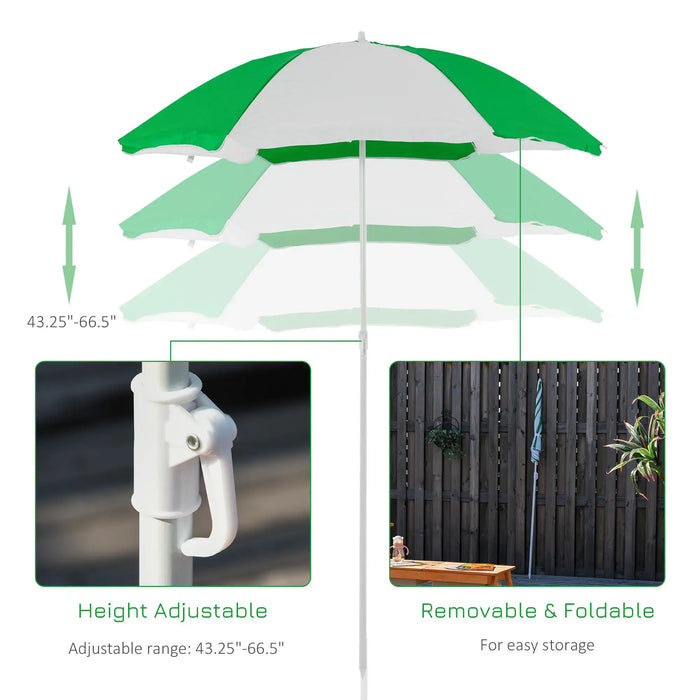 Kids Picnic Table with Parasol and Sand and Water Table - Little and Giant Explorers Outsunny