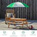 Kids Picnic Table with Parasol and Sand and Water Table - Little and Giant Explorers Outsunny