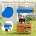 Kids Play Kitchen and Potting Bench with Adjustable Canopy and Sink - Little and Giant Explorers Costway