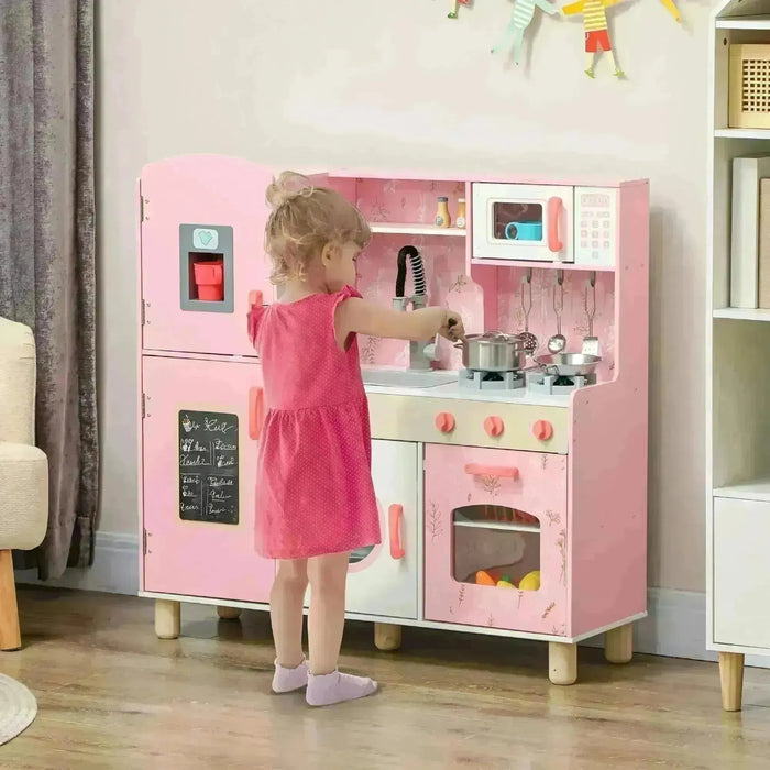 Kids Play Kitchen with Double Stoves and Ice Maker - Little and Giant Explorers AIYAPLAY