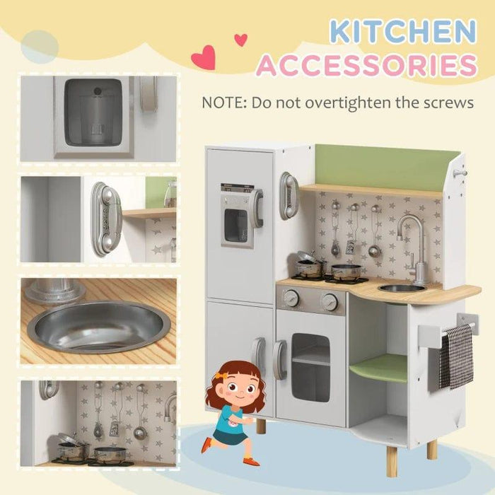 Kids Play Kitchen with Phone, Ice Maker, Stove and Utensils - Little and Giant Explorers AIYAPLAY