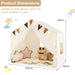 Kids Play Tent with Double Curtains – Beige | Soft Mat, Pennant Banners and Star Lights COSTWAY - Little and Giant Explorers Costway