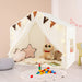 Kids Play Tent with Double Curtains – Beige | Soft Mat, Pennant Banners and Star Lights COSTWAY - Little and Giant Explorers Costway