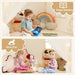 Kids Play Tent with Double Curtains – Beige | Soft Mat, Pennant Banners and Star Lights COSTWAY - Little and Giant Explorers Costway