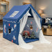 Kids Play Tent with Mat – Blue Cartoon Design | Indoor Playhouse for Ages 1+ COSTWAY - Little and Giant Explorers Costway