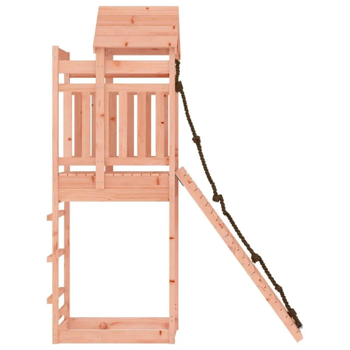 Playhouse with Climbing Wall with Rope and Sandpit in Solid Wood Douglas - Little and Giant Explorers vidaXL