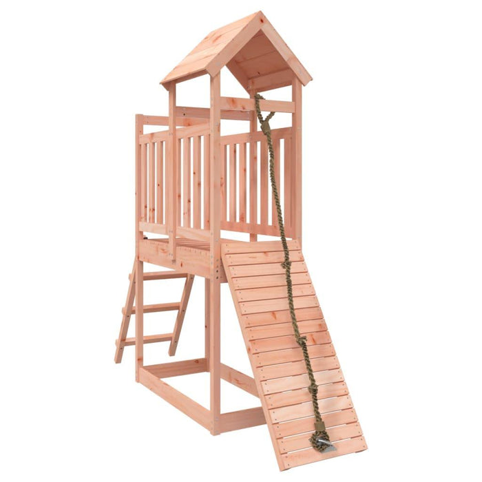 Playhouse with Climbing Wall and Rope, Play Tower and Ladder in Solid Wood Douglas - Little and Giant Explorers vidaXL