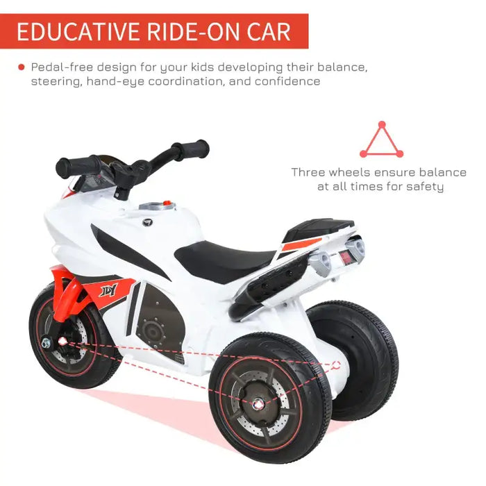 Kids Police Bike Ride-On – Red | Foot-to-Floor Motorbike with Lights and Music HOMCOM - Little and Giant Explorers HOMCOM
