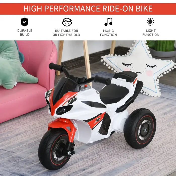 Kids Police Bike Ride-On – Red | Foot-to-Floor Motorbike with Lights and Music HOMCOM - Little and Giant Explorers HOMCOM