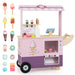 Kids Pretend Play Ice Cream Cart Playset in Pink - Little and Giant Explorers Costway