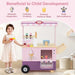 Kids Pretend Play Ice Cream Cart Playset in Pink - Little and Giant Explorers Costway