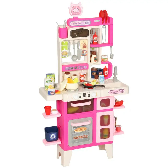 Kids Pretend Play Kitchen Set – Pink | 104 Accessories - Lights, Sounds and Spray AIYAPLAY - Little and Giant Explorers AIYAPLAY