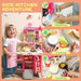 Kids Pretend Play Kitchen Set – Pink | 104 Accessories - Lights, Sounds and Spray AIYAPLAY - Little and Giant Explorers AIYAPLAY
