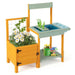 Pretend Play Wooden Potting Bench with Planter Box - Little and Giant Explorers Costway