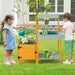 Pretend Play Wooden Potting Bench with Planter Box - Little and Giant Explorers Costway