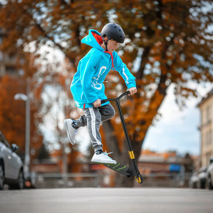 Kids Pro Trick Stunt Scooter with 2 PU Wheels in Black - Little and Giant Explorers Costway