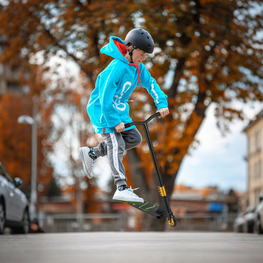 Kids Pro Trick Stunt Scooter with 2 PU Wheels in Black - Little and Giant Explorers Costway