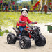 Kids Quad Bike ATV with LED Lights, Music and Backrest in Red 12V - Little and Giant Explorers HOMCOM