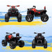 Kids Quad Bike ATV with LED Lights, Music and Backrest in Red 12V - Little and Giant Explorers HOMCOM