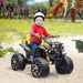 Kids Quad Bike ATV with LED Lights, Music and Backrest in Yellow 12V - Little and Giant Explorers HOMCOM