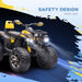 Kids Quad Bike ATV with LED Lights, Music and Backrest in Yellow 12V - Little and Giant Explorers HOMCOM