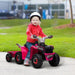 Quad Bike with Back Trailer and Wear-Resistant Wheels 6V Electric Ride on Toy in Pink - Little and Giant Explorers HOMCOM