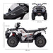 Quad Bike with Forward Reverse Functions Ride on ATV with LED Headlights and Music 12V in White - Little and Giant Explorers HOMCOM