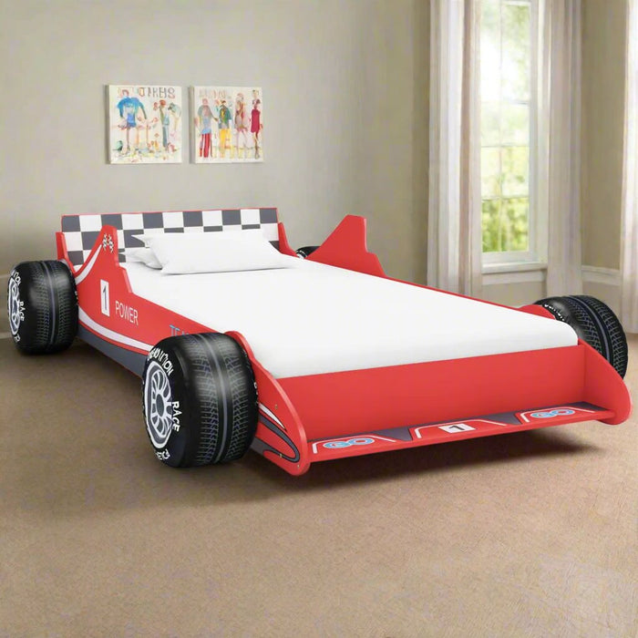 Kids Race Car Bed in Red (90 x 200cm) - Little and Giant Explorers vidaXL