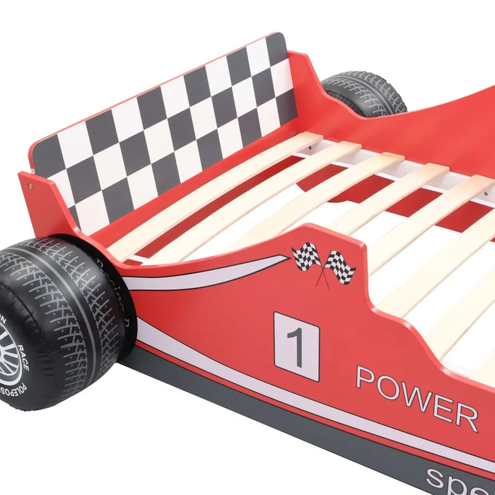 Kids Race Car Bed in Red (90 x 200cm) - Little and Giant Explorers vidaXL