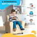 Kids Recliner Chair with Adjustable Backrest and Footrest in Beige - Little and Giant Explorers HOMCOM