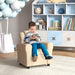 Kids Recliner Chair with Adjustable Backrest and Footrest in Beige - Little and Giant Explorers HOMCOM