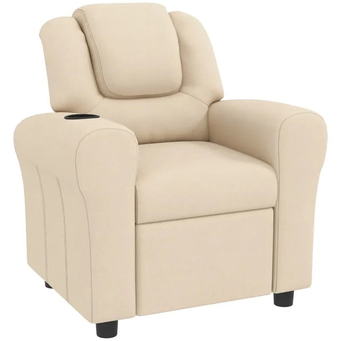 Kids Recliner Chair with Adjustable Backrest and Footrest in Beige - Little and Giant Explorers HOMCOM