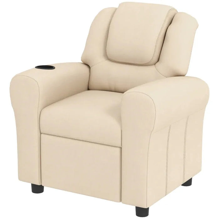 Kids Recliner Chair with Adjustable Backrest and Footrest in Beige - Little and Giant Explorers HOMCOM