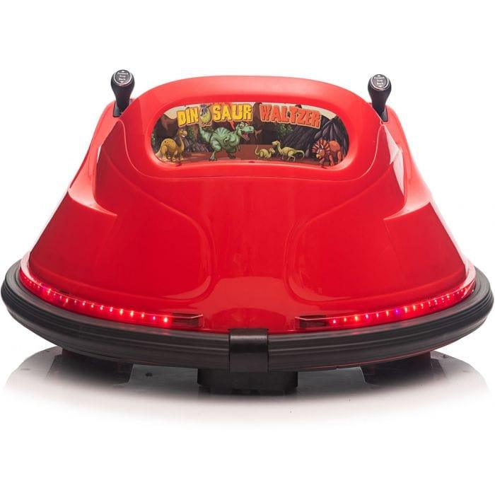 Red Dinosaur Adventure Kids Ride on Bumper Car 6V - Little and Giant Explorers Zipper