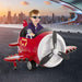 Ride On Electric Airplane with Joysticks and Remote Control 12V in Red - Little and Giant Explorers Costway